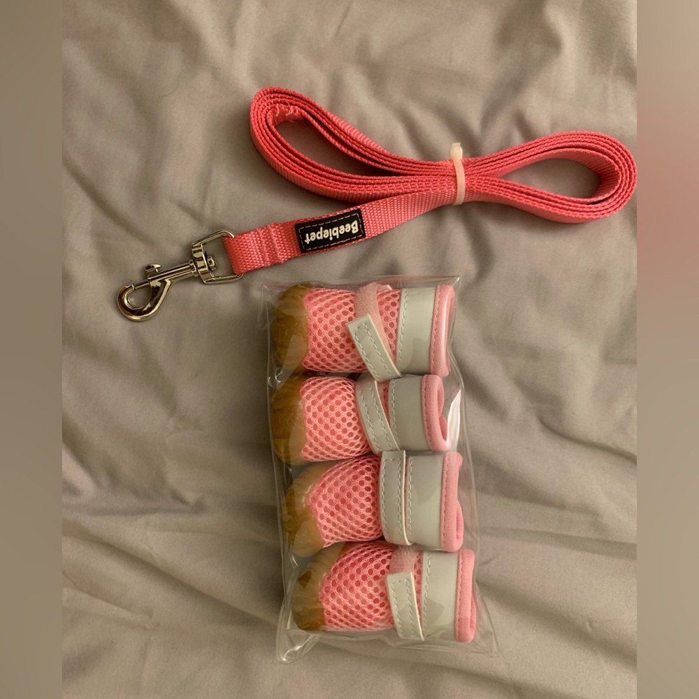 NWT Doggy Boots w/ Leash